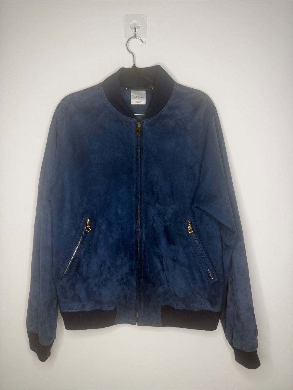 Paul Smith Navy Suede Bomber Jacket